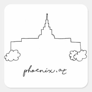 Adesivo Quadrado templo de phoenix arizona esboço simples moderno