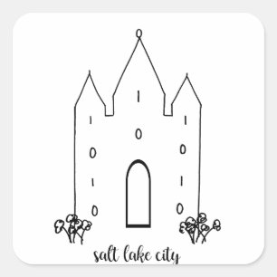 Adesivo Quadrado templo de salt lake city utah simples moderno