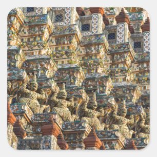 Adesivo Quadrado Templo de Wat Arun em Bangkok, Tailândia