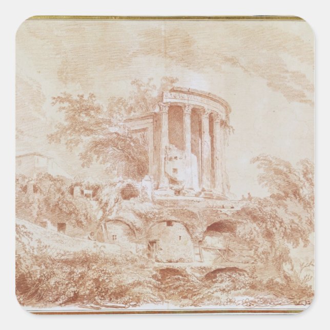 Adesivo Quadrado Templo do Símbolo em Tivoli (Frente)