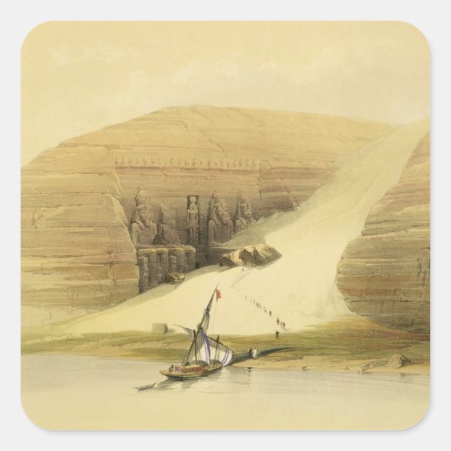 Adesivo Quadrado Templo Escavado de Abu Simbel, de "Egito e Nu (Frente)