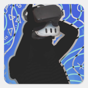 Adesivo Quadrado Tempo de Jogos do Headset VR Fundo Dinâmico
