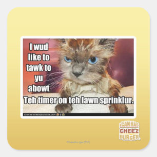 Adesivo Quadrado Temporizador de Sprinklur do gramado