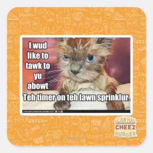 Adesivo Quadrado Temporizador de Sprinklur do gramado