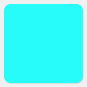 Adesivo Quadrado Tendência de Cor de Moda Brilhante Azul Nulo