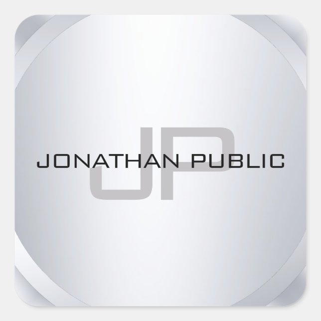 Adesivo Quadrado Tendy Monogrammed Modelo Modern Elegante (Frente)