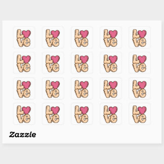 Adesivo Quadrado Tendy Square Love Sticker