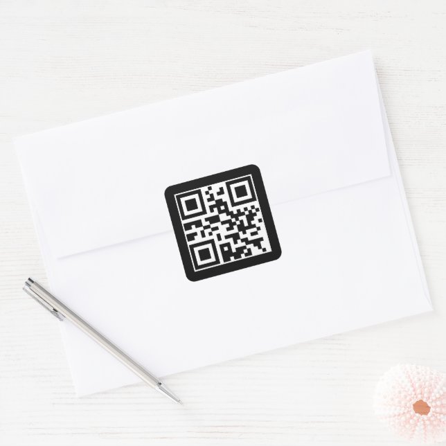Adesivo Quadrado Tenha Um Código QR De Dia Legal (Envelope)