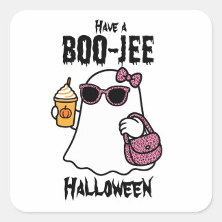 Adesivo Quadrado Tenha um Fantasma de Halloween Boo-jee