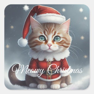 Adesivo Quadrado Tenha um natal perfeito ~ Meow ^-^