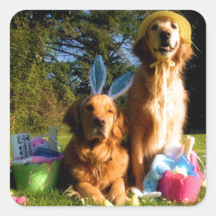 Adesivo Quadrado Tenha uma Páscoa de Ouro