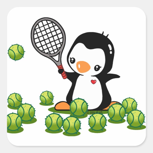 Adesivo Quadrado Tênis Penguin (Frente)