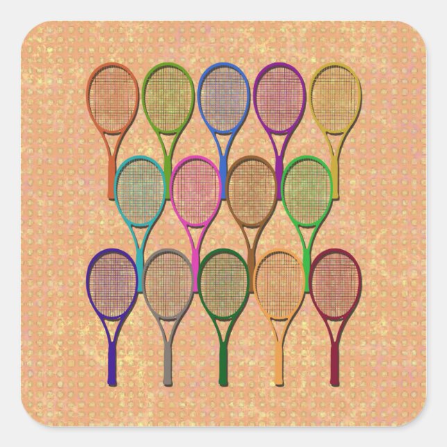 ADESIVO QUADRADO TÊNIS RACQUETS DE VELOCIDADE (Frente)