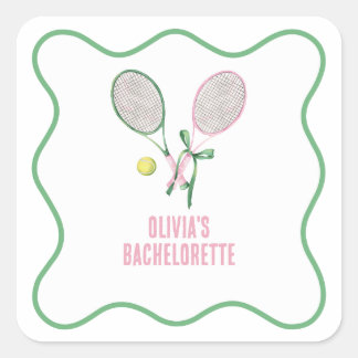 Adesivo Quadrado Tennis preppy bachelorette