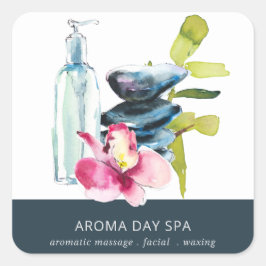 ADESIVO QUADRADO TERAPÊUTICA DE MASSAGEM ORCHID STONE BAMBOO WATERC