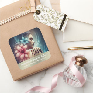 Adesivo Quadrado Terapêutica de Massagem Terapia Mãos Energia Spa B