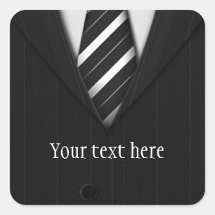 Adesivo Quadrado Terno Masculino Closeup Personalizável