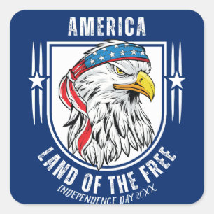 Adesivo Quadrado Terra Americana da Bandeira Americana Livre em 4 d