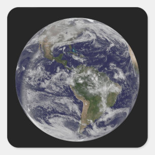 Adesivo Quadrado Terra completa que mostra America do Norte e Amer