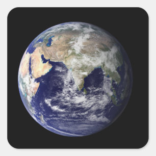 Adesivo Quadrado Terra completa que mostra Europa e Ásia