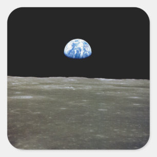 Adesivo Quadrado Terra da Lua no Espaço Sideral: Earthrise