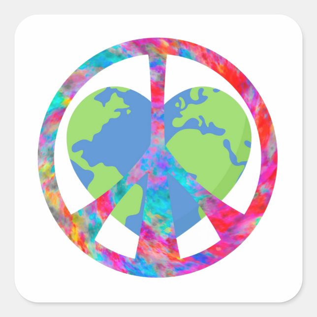 Adesivo Quadrado Terra de amor pacífica (Frente)