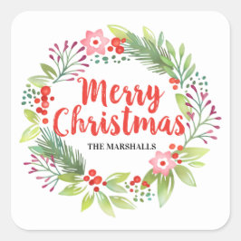 Adesivo Quadrado Terra de Natal Vermelho Personalizada