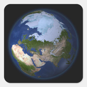 Adesivo Quadrado Terra do cheio mostrando a região do Ártico