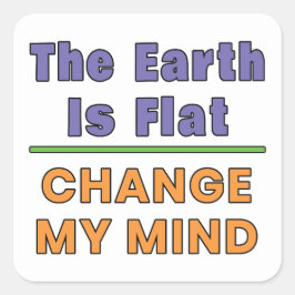 Adesivo Quadrado Terra Plana