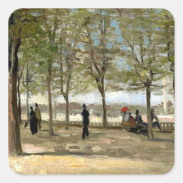 Adesivo Quadrado Terrace in Luxembourg Gardens (1886) Van Gogh art