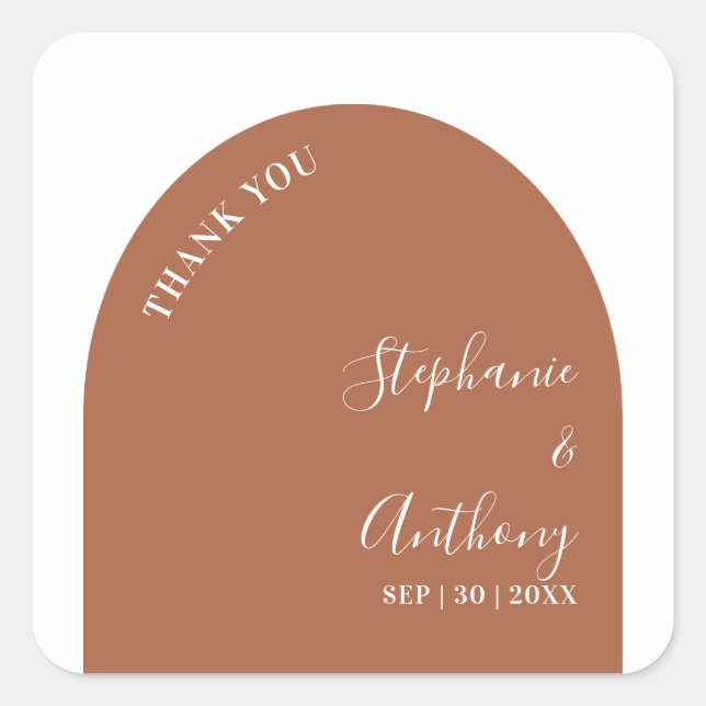 Adesivo Quadrado Terracotta e Casamento com Arca Branca (Frente)