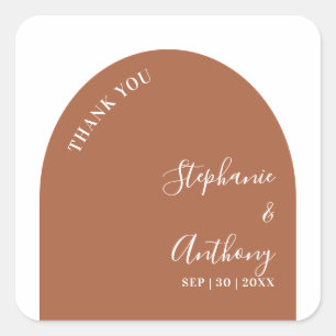 Adesivo Quadrado Terracotta e Casamento com Arca Branca