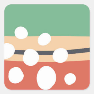Adesivo Quadrado Terracotta e sage green abstrato retro boho art