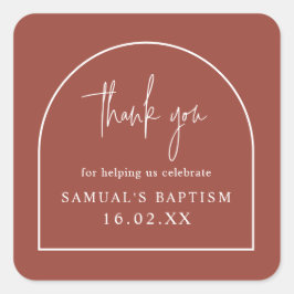 Adesivo Quadrado Terracotta Modern Arch: Favor de Natal Mínimo