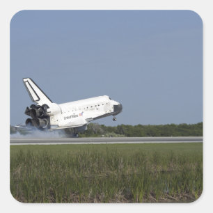 Adesivo Quadrado Terras da descoberta do vaivém espacial na pista