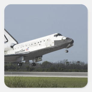 Adesivo Quadrado Terras da descoberta do vaivém espacial na pista