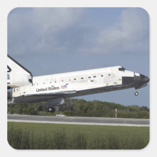 Adesivo Quadrado Terras da descoberta do vaivém espacial na pista