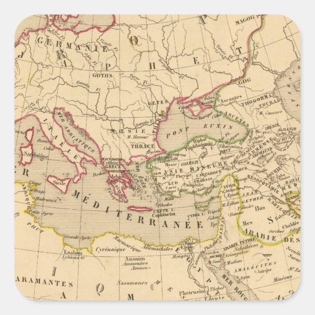 Adesivo Quadrado Terre aux trois fils de Noe (Frente)