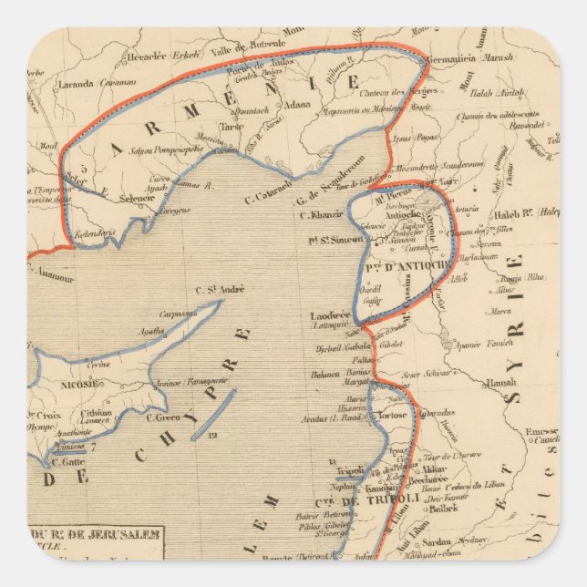 Adesivo Quadrado Terre Sainte depuis la deuxieme croisade (Frente)