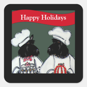 Adesivo Quadrado Terrier Escocês