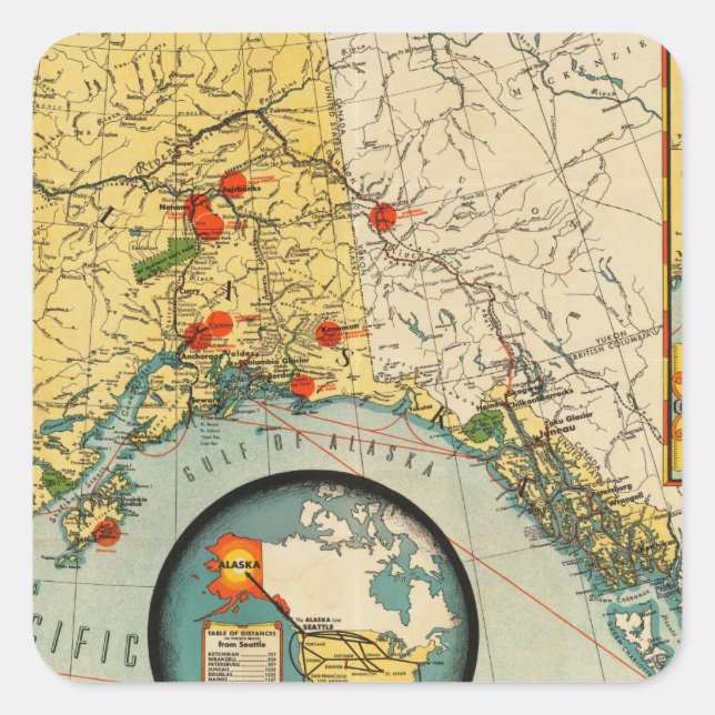 Adesivo Quadrado Território do Alasca (Frente)