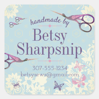 Adesivo Quadrado Tesoura-de-cola de costura personalizada