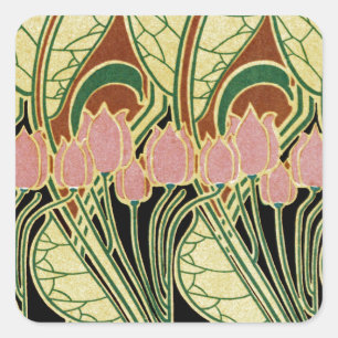 Adesivo Quadrado Teste padrão #1 de Nouveau da arte