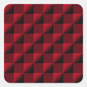 Adesivo Quadrado Teste padrão Checkered vermelho e preto