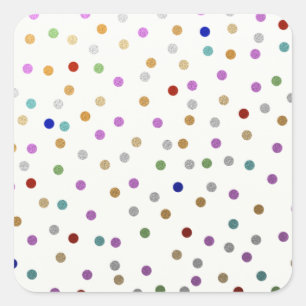 Adesivo Quadrado Teste padrão de pontos colorido na moda