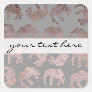 Adesivo Quadrado teste padrão tribal do elefante do ouro