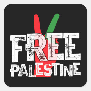 Adesivo Quadrado Teto de cessar-fogo Patriótico Palestino Livre