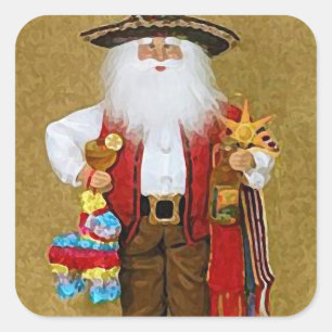 Adesivo Quadrado Texan do sudoeste mexicano latino-americano Papai