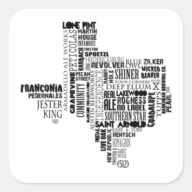 Adesivo Quadrado Texas Beer Lovers Sticker (Frente)
