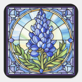 Adesivo Quadrado Texas Bluebonnet StainGlass